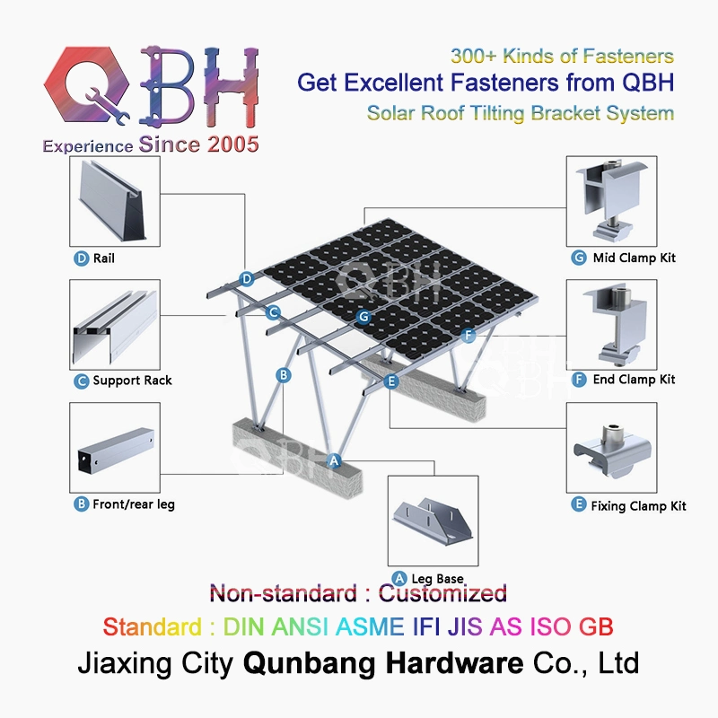 Qbh Customized Photovoltaic Solar Power Energy Panel Installation Support Part